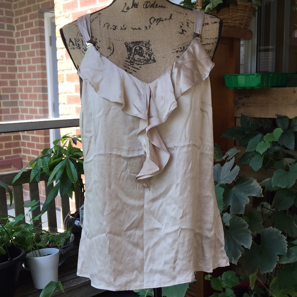 WHBM Silk Stretch Tan Large Top